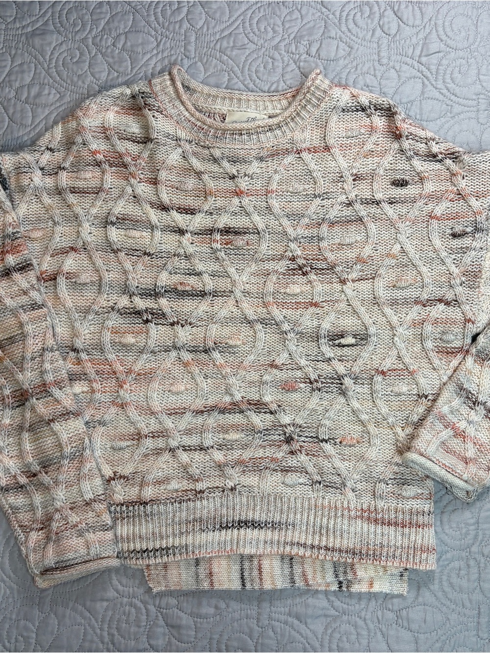 Universal Thread Cozy Cable Knit Sweater Cream Multicolor Small